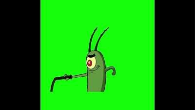 Plankton Saying  NO RESTING! MOVE FASTER! Green Screen Memes Download