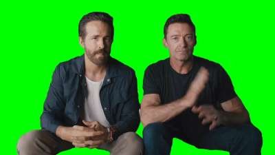 Ryan Reynolds & Hugh Jackman Deadpool Update Part Hugh Green Screen Meme Download